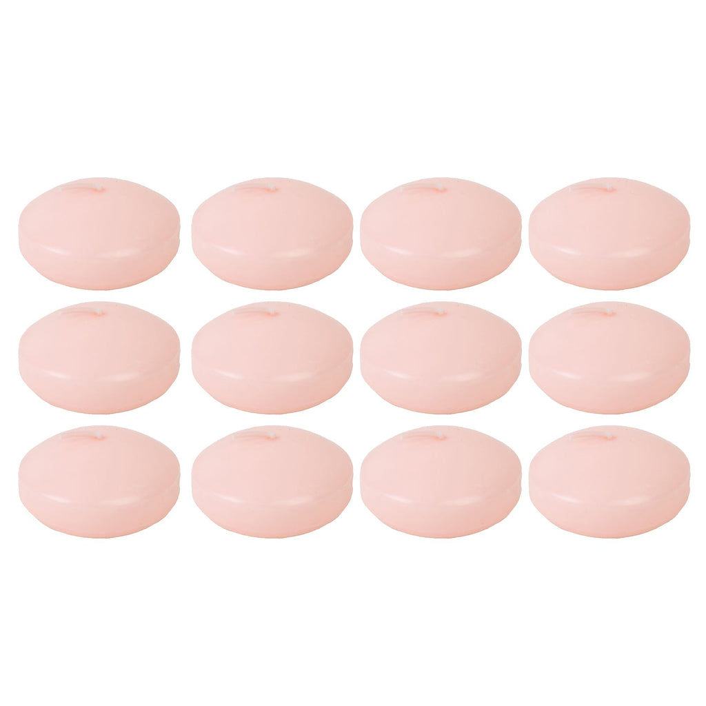 12 Pack 3" Blush Floating Candles, Unscented Dripless Wax Discs for Centerpieces - Bell Racket Store