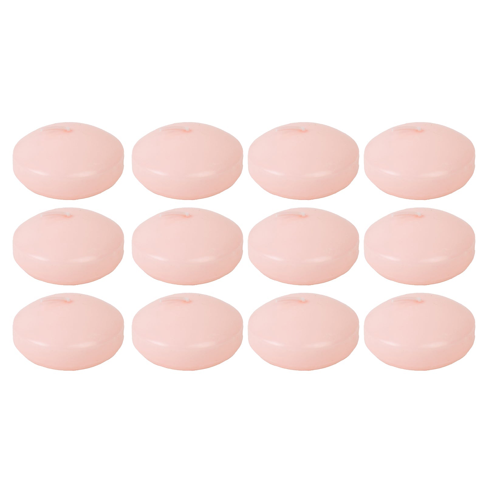 12 Pack 3" Blush Floating Candles, Unscented Dripless Wax Discs for Centerpieces - Bell Racket Store