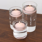 12 Pack 3" Blush Floating Candles, Unscented Dripless Wax Discs for Centerpieces - Bell Racket Store