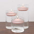 12 Pack 3" Blush Floating Candles, Unscented Dripless Wax Discs for Centerpieces - Bell Racket Store