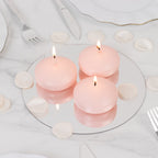 12 Pack 3" Blush Floating Candles, Unscented Dripless Wax Discs for Centerpieces - Bell Racket Store