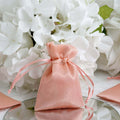 12 Pack 3"x4" Dusty Rose Satin Drawstring Wedding Party Favor Gift Bags