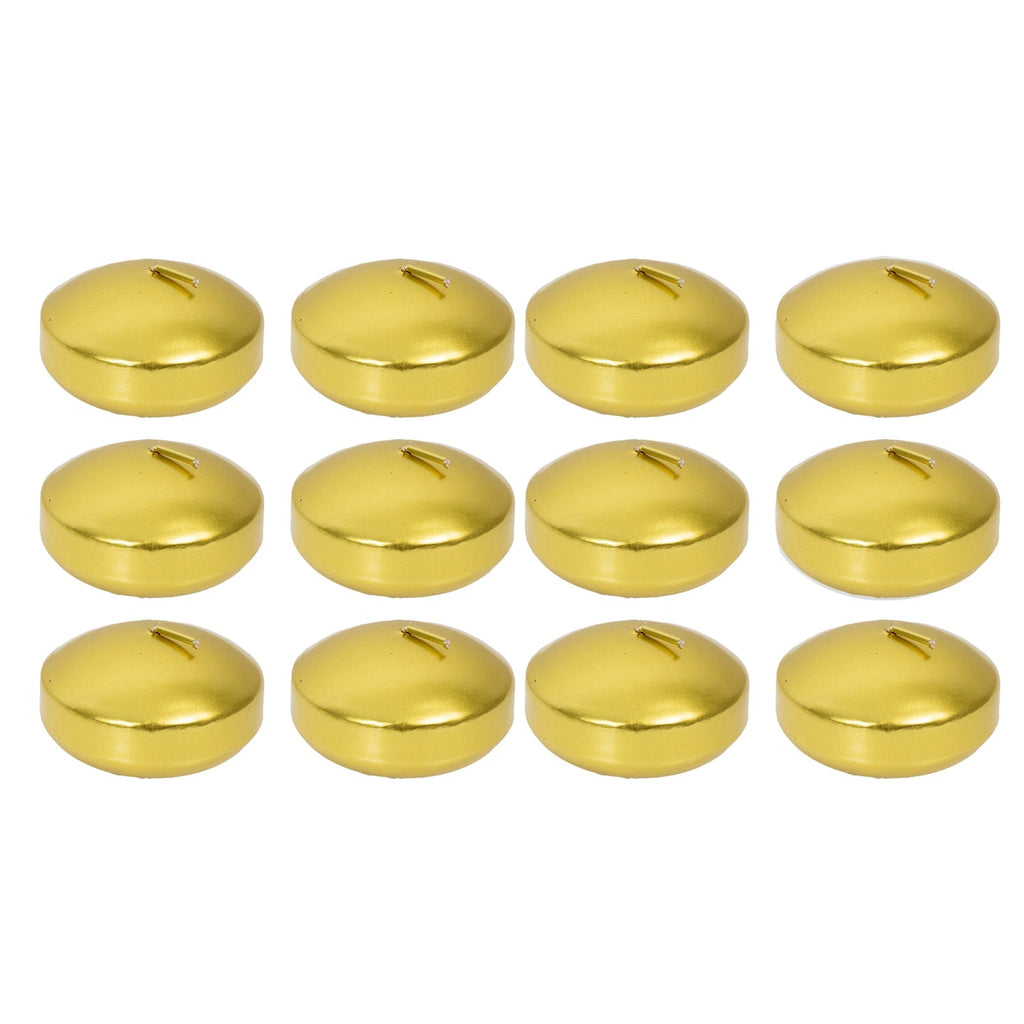 12 Pack 3" Gold Floating Candles, Unscented Dripless Wax Discs for Centerpieces - Bell Racket Store