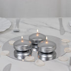 12 Pack 3" Silver Floating Candles, Unscented Dripless Wax Discs for Centerpieces - Bell Racket Store