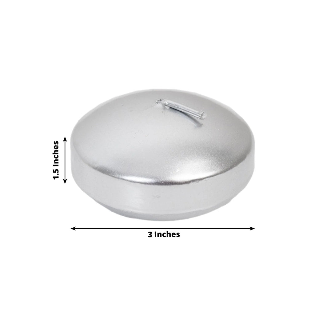 12 Pack 3" Silver Floating Candles, Unscented Dripless Wax Discs for Centerpieces - Bell Racket Store