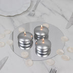 12 Pack 3" Silver Floating Candles, Unscented Dripless Wax Discs for Centerpieces - Bell Racket Store