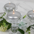 12 Pack 3" Silver Floating Candles, Unscented Dripless Wax Discs for Centerpieces - Bell Racket Store