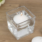 12 Pack 3" White Floating Candles, Unscented Dripless Wax Discs for Centerpieces - Bell Racket Store