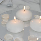 12 Pack 3" White Floating Candles, Unscented Dripless Wax Discs for Centerpieces - Bell Racket Store
