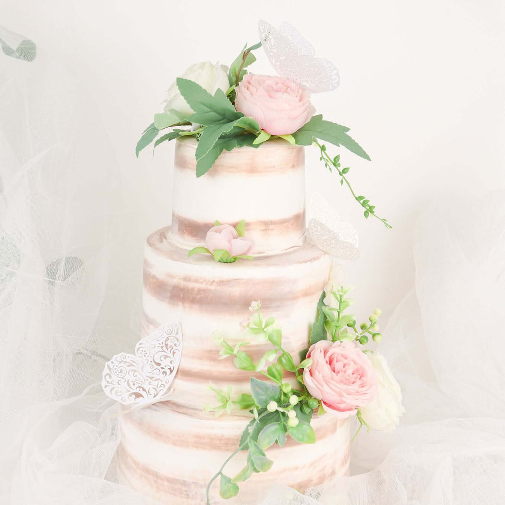 12 - Pack 3D Butterfly Wall Decals, DIY Removable Mural Stickers White Cake Decorations Eye - Catching Design - Bell Racket Store