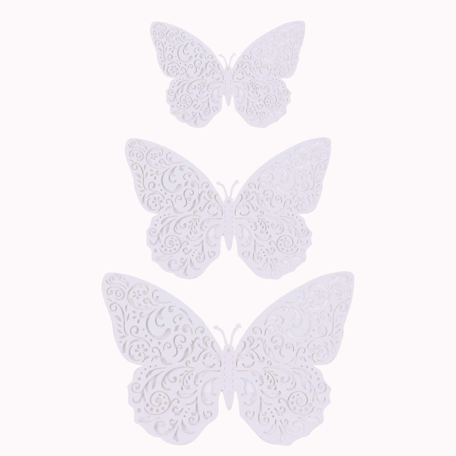 12 - Pack 3D Butterfly Wall Decals, DIY Removable Mural Stickers White Cake Decorations Eye - Catching Design - Bell Racket Store