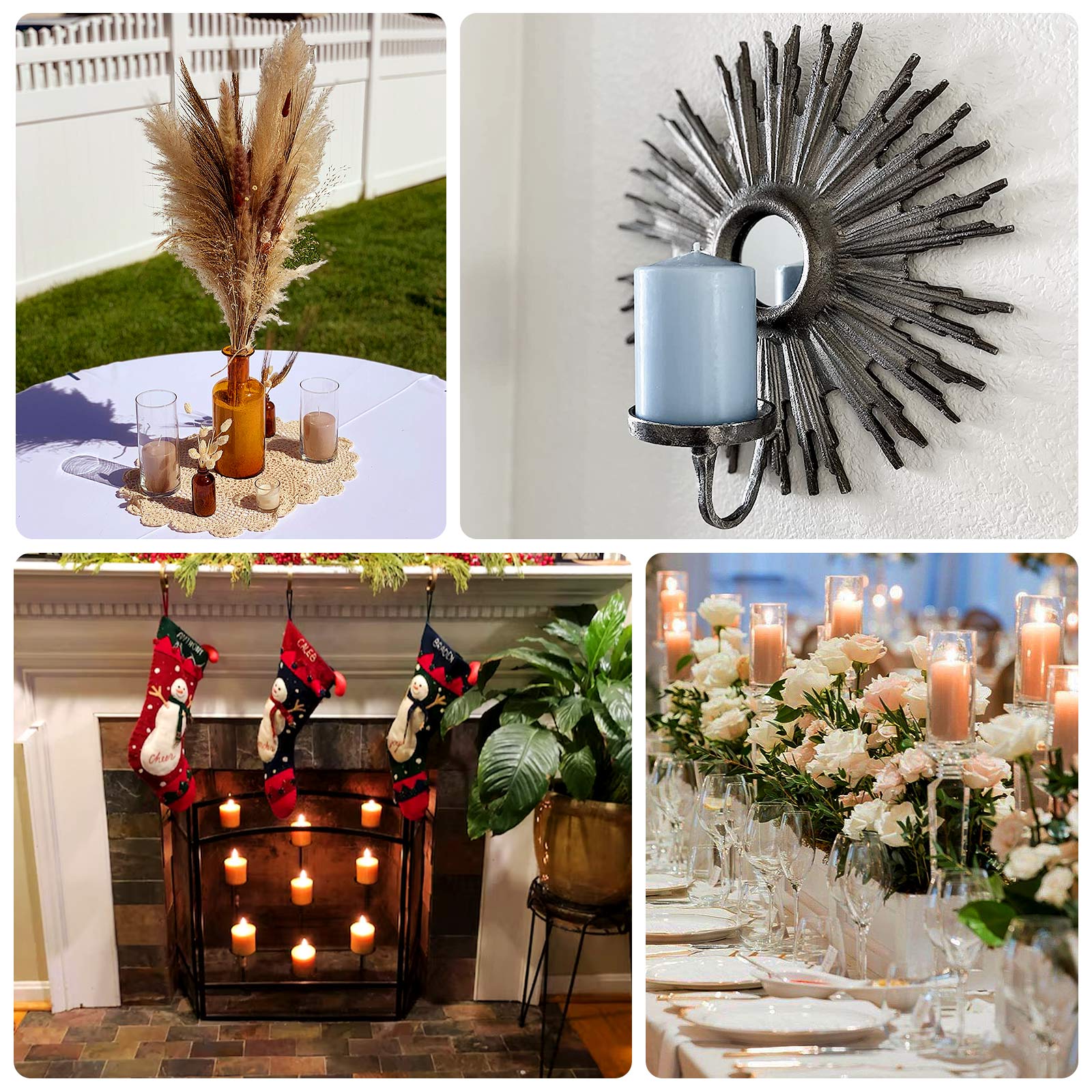 12 - Pack 3"x4" Unscented Dripless Pillar Candles â€“ Blush Long - Burning Wax Candles with Cotton Wicks for Home, Weddings & Event Decor - Bell Racket Store