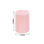 12 - Pack 3"x4" Unscented Dripless Pillar Candles â€“ Blush Long - Burning Wax Candles with Cotton Wicks for Home, Weddings & Event Decor - Bell Racket Store