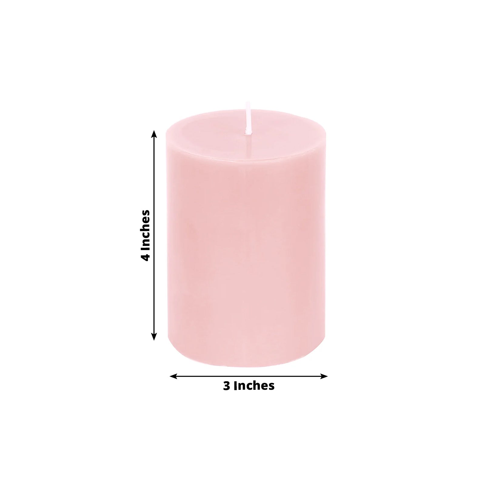 12 - Pack 3"x4" Unscented Dripless Pillar Candles â€“ Blush Long - Burning Wax Candles with Cotton Wicks for Home, Weddings & Event Decor - Bell Racket Store