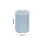 12 - Pack 3"x4" Unscented Dripless Pillar Candles â€“ Dusty Blue Long - Burning Wax Candles with Cotton Wicks for Home, Weddings & Event Decor - Bell Racket Store