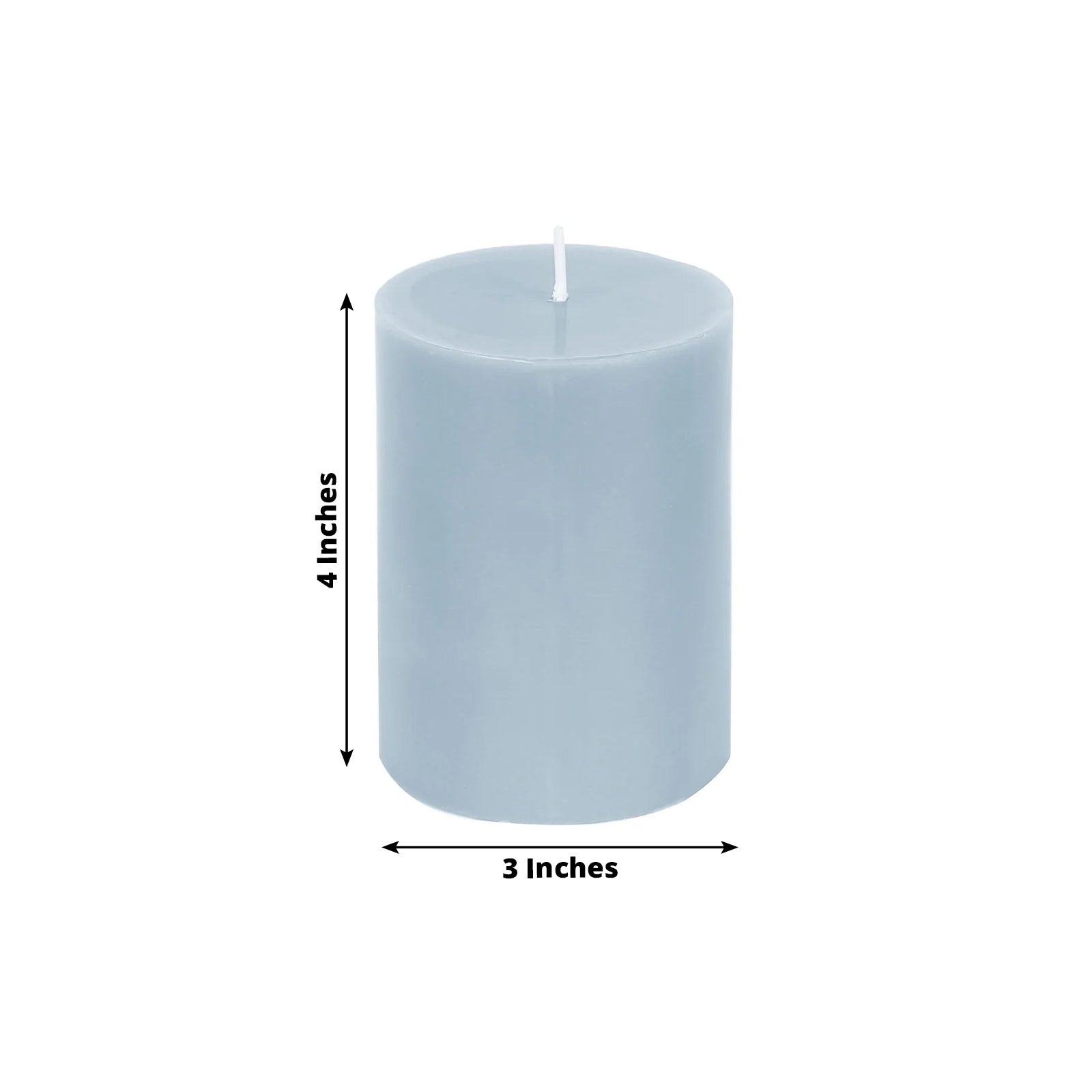 12 - Pack 3"x4" Unscented Dripless Pillar Candles â€“ Dusty Blue Long - Burning Wax Candles with Cotton Wicks for Home, Weddings & Event Decor - Bell Racket Store