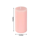 12 - Pack 3"x6" Unscented Dripless Pillar Candles â€“ Blush Long - Burning Paraffin Wax with Cotton Wicks - Bell Racket Store