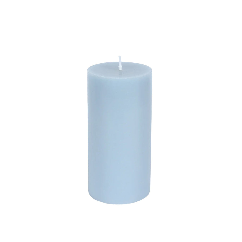 12 - Pack 3"x6" Unscented Dripless Pillar Candles â€“ Dusty Blue Long - Burning Paraffin Wax with Cotton Wicks - Bell Racket Store