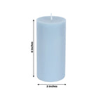 12 - Pack 3"x6" Unscented Dripless Pillar Candles â€“ Dusty Blue Long - Burning Paraffin Wax with Cotton Wicks - Bell Racket Store
