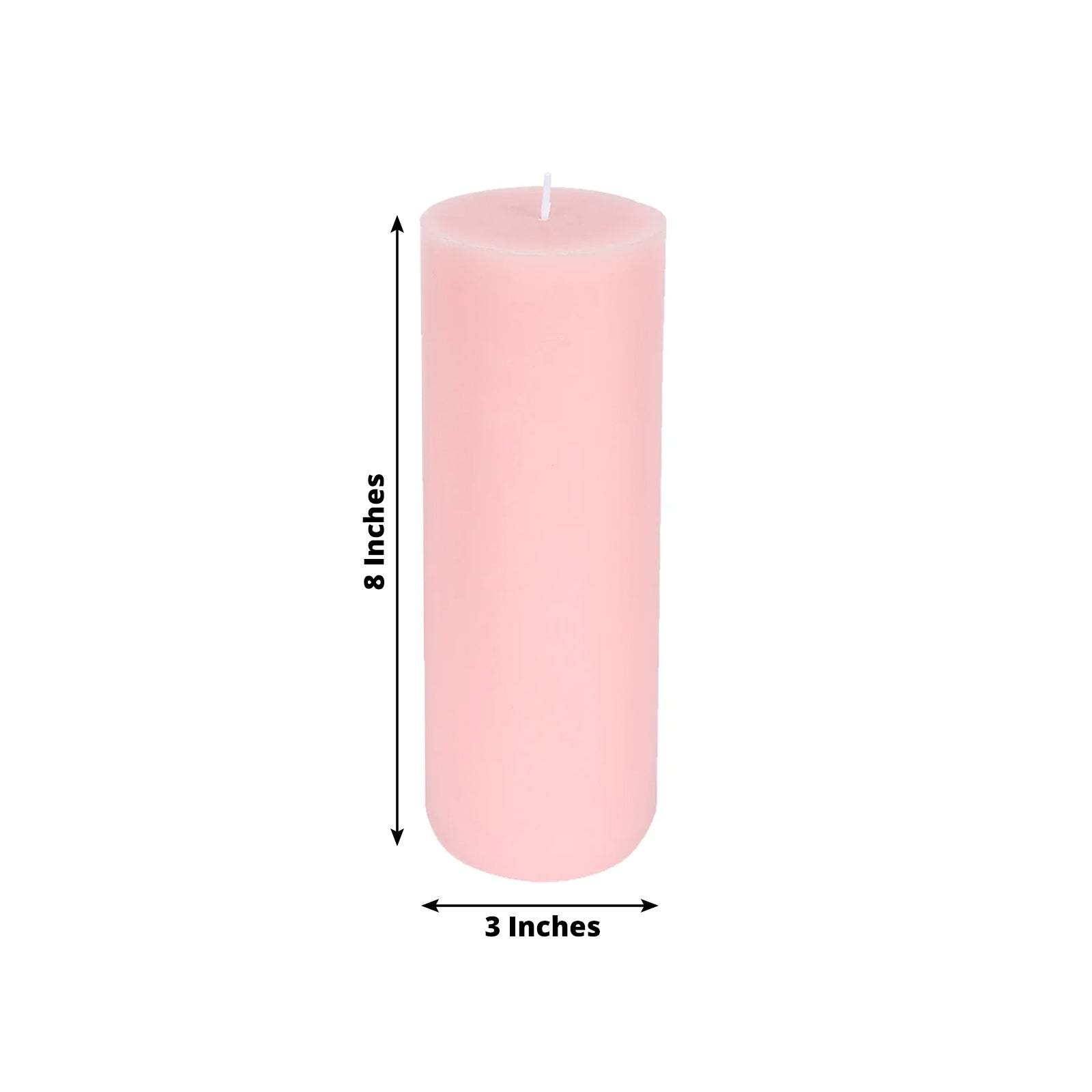 12 - Pack 3"x8" Unscented Dripless Pillar Candles â€“ Blush Long - Burning Wax Candles with Cotton Wicks for Home, Weddings & Event Decor - Bell Racket Store