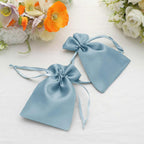 12 Pack 4"x6" Dusty Blue Satin Drawstring Wedding Party Favor Gift Bags - Bell Racket Store