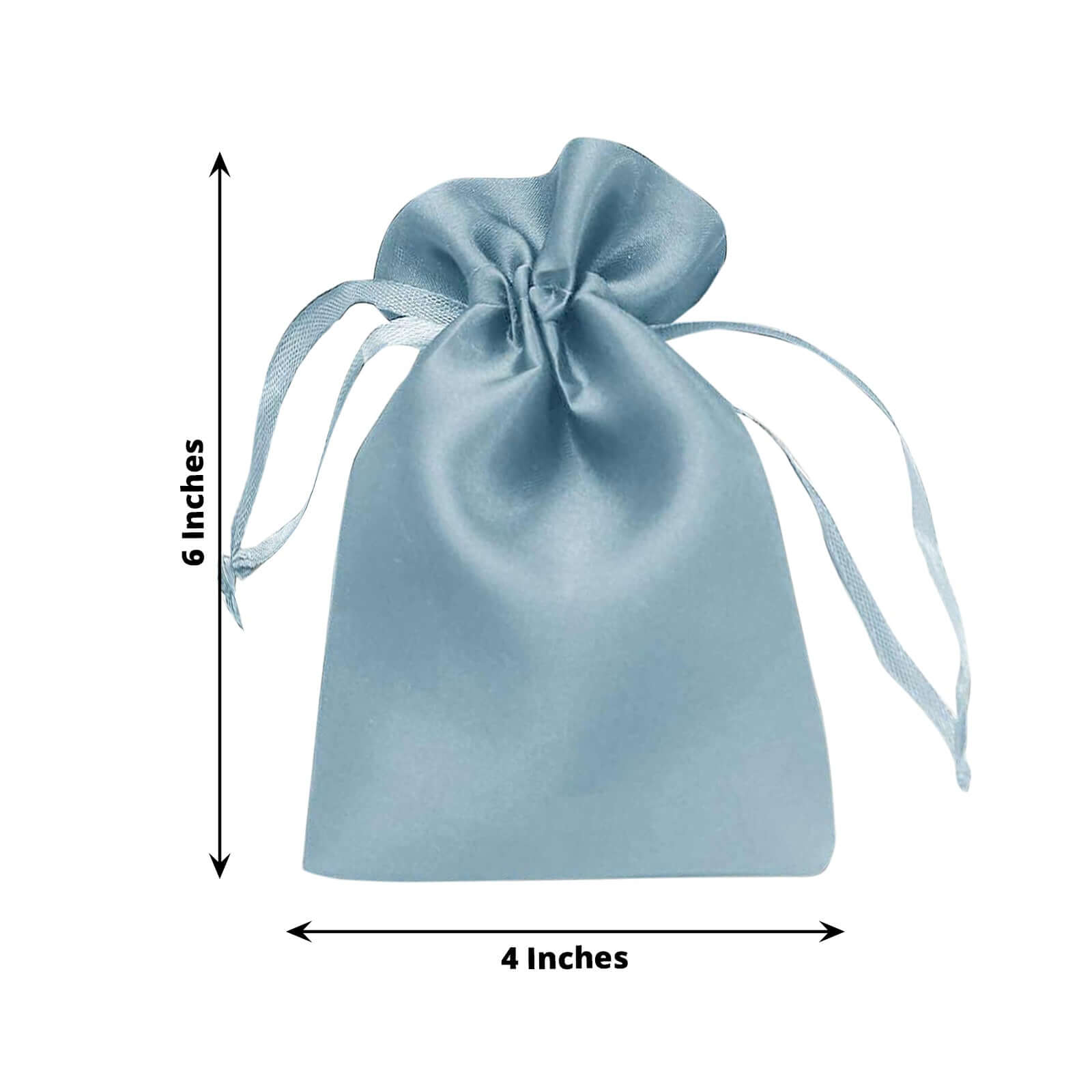 12 Pack 4"x6" Dusty Blue Satin Drawstring Wedding Party Favor Gift Bags - Bell Racket Store