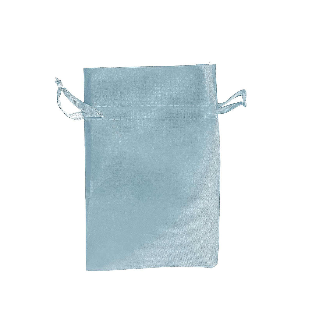 12 Pack 4"x6" Dusty Blue Satin Drawstring Wedding Party Favor Gift Bags - Bell Racket Store