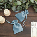 12 Pack 4"x6" Dusty Blue Satin Drawstring Wedding Party Favor Gift Bags - Bell Racket Store