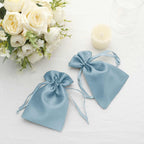 12 Pack 4"x6" Dusty Blue Satin Drawstring Wedding Party Favor Gift Bags - Bell Racket Store