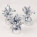 12 Pack 5" Metallic Silver Foil Tassel Top Party Balloon Weights, 5.5oz - Bell Racket Store
