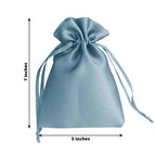 12 Pack 5"x7" Dusty Blue Satin Drawstring Wedding Party Favor Gift Bags - Bell Racket Store