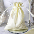 12 Pack 5"x7" Yellow Satin Drawstring Wedding Party Favor Gift Bags