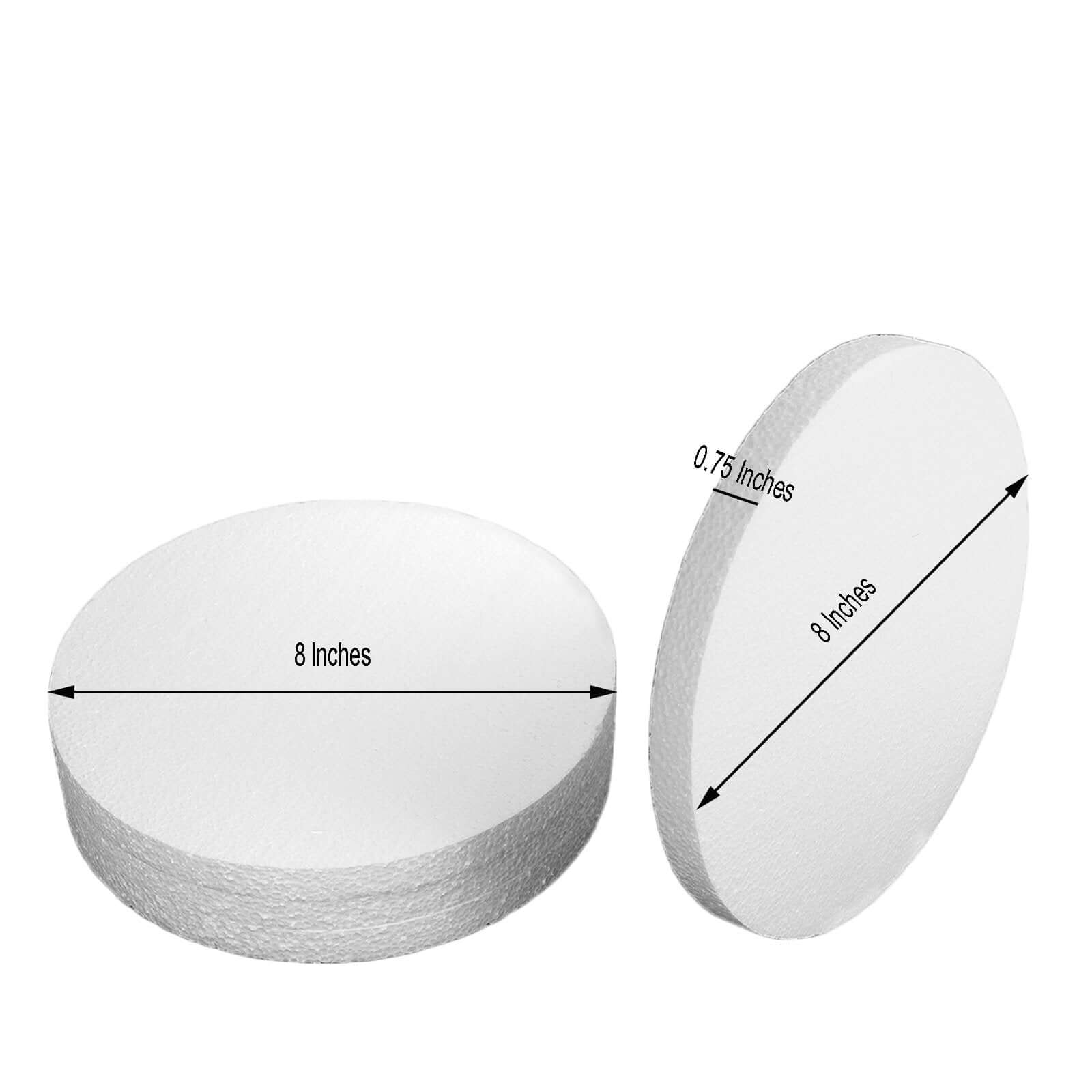 12 Pack 8" White StyroFoam Disc, DIY Polystyrene Foam Craft Supplies - NestOCart