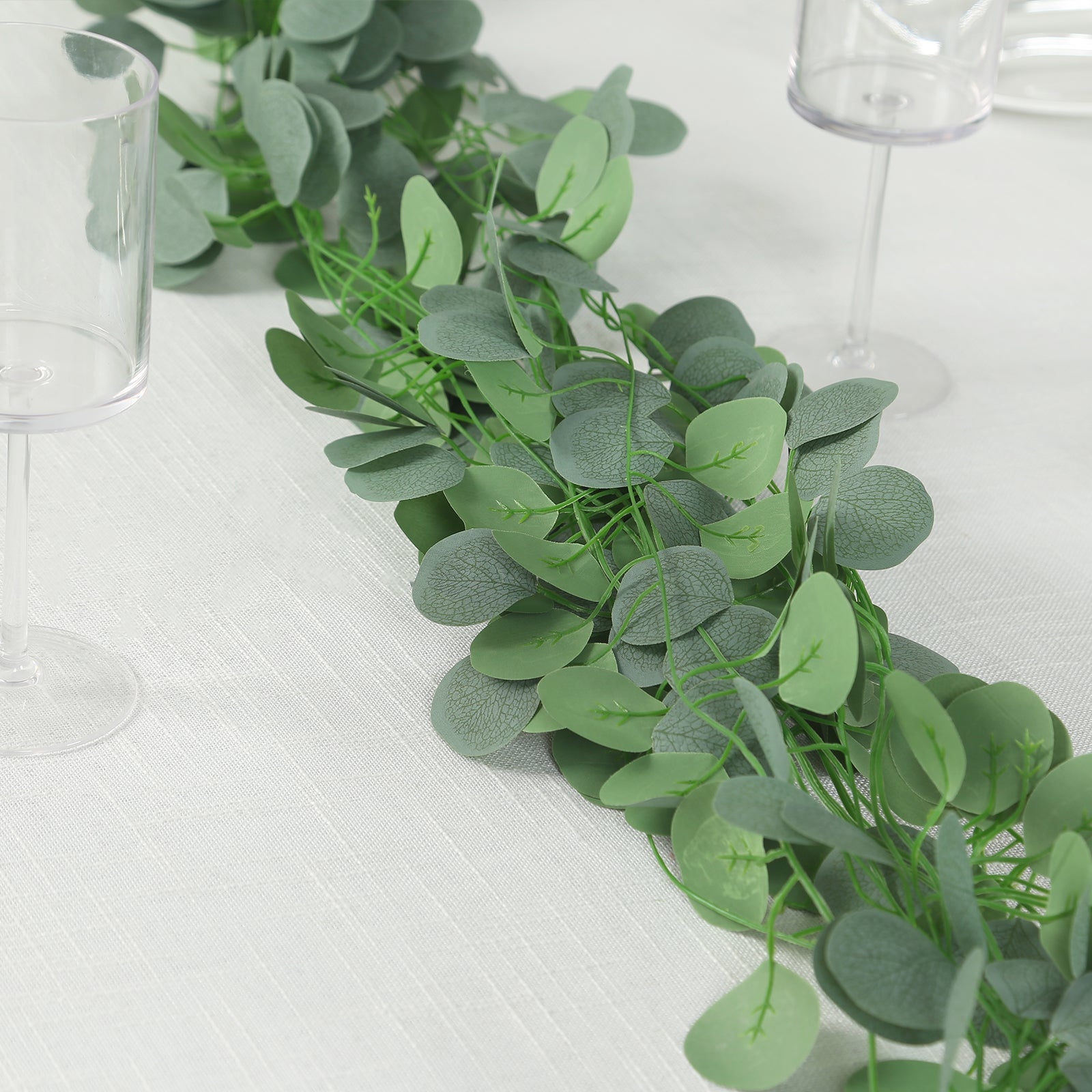 12 Pack Artificial Eucalyptus Leaves Garland, 6.5ft Silk Hanging Vines for Wedding, Party and Wall Decor - Bell Racket Store