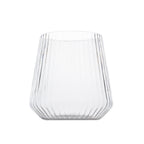 12 - Pack Clear Plastic Stemless Wine Glasses â€“ 12oz Ribbed Design, Reusable Shatterproof Cocktail Tumblers - Bell Racket Store