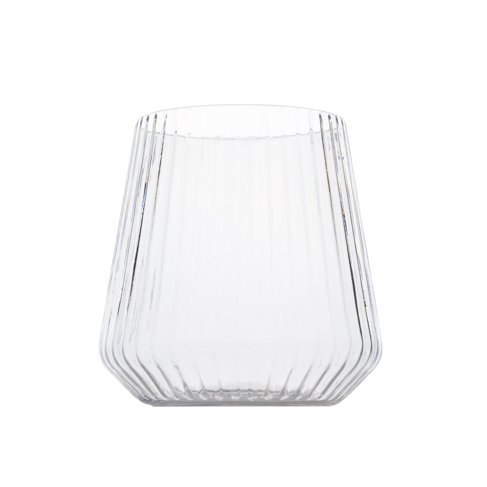 12 - Pack Clear Plastic Stemless Wine Glasses â€“ 12oz Ribbed Design, Reusable Shatterproof Cocktail Tumblers - Bell Racket Store