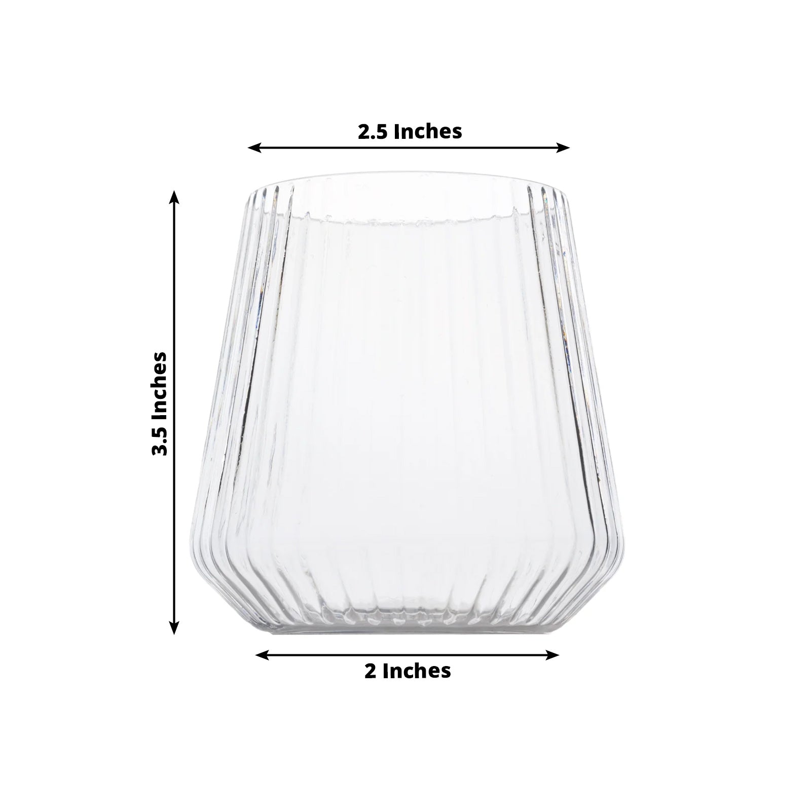 12 - Pack Clear Plastic Stemless Wine Glasses â€“ 12oz Ribbed Design, Reusable Shatterproof Cocktail Tumblers - Bell Racket Store