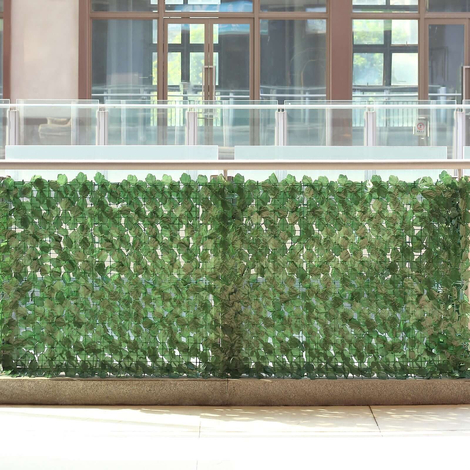 12 Pack Dark Green Artificial Ivy Hedge Privacy Screen Fence Wall Panel, Faux Leaf Greenery Backdrop Garden Decor - 32 Sq. ft. - Bell Racket Store