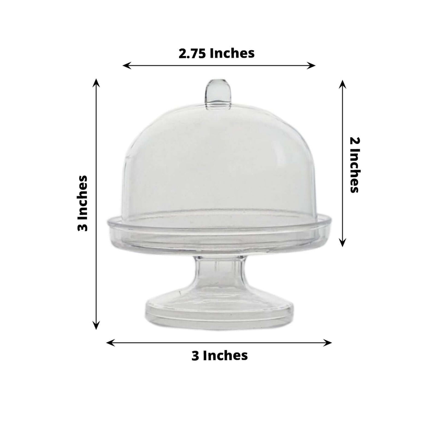 12 - Pack Fillable Mini Pedestal Candy Container Clear - Stylish Candy Treat Favor Containers with Dome Lid 3" - NestOCart