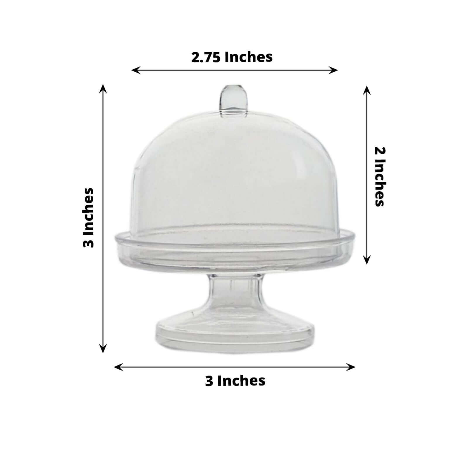 12 - Pack Fillable Mini Pedestal Candy Container Clear - Stylish Candy Treat Favor Containers with Dome Lid 3" - NestOCart