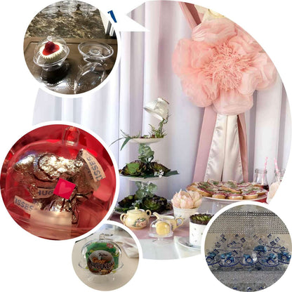 12 - Pack Fillable Mini Pedestal Candy Container Clear - Stylish Candy Treat Favor Containers with Dome Lid 3" - NestOCart