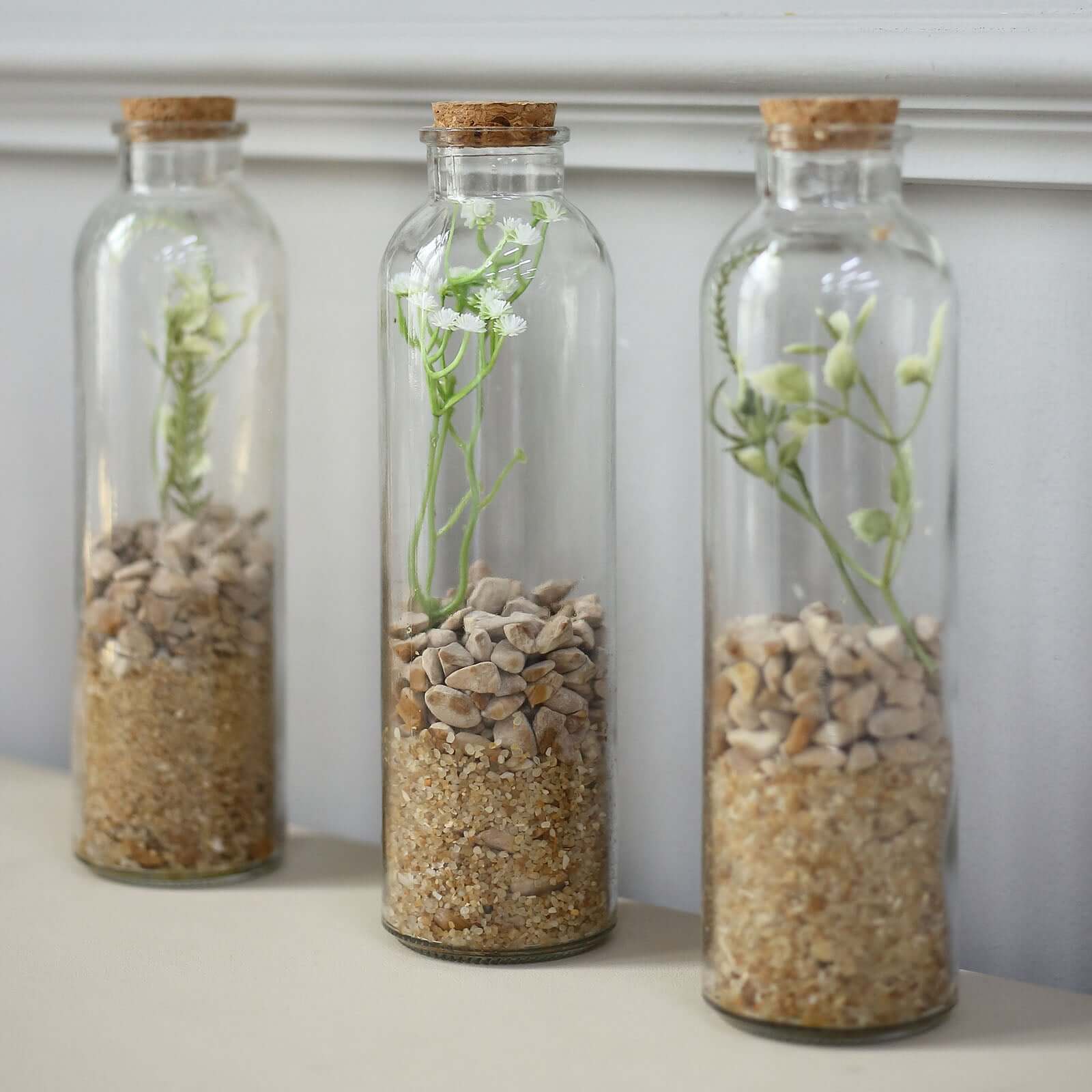 12 - Pack Glass Storage Jars Round Design Clear with Cork Stoppers - Refillable Bottles for Kitchen & Organization 9" 16oz - Bell Racket Store