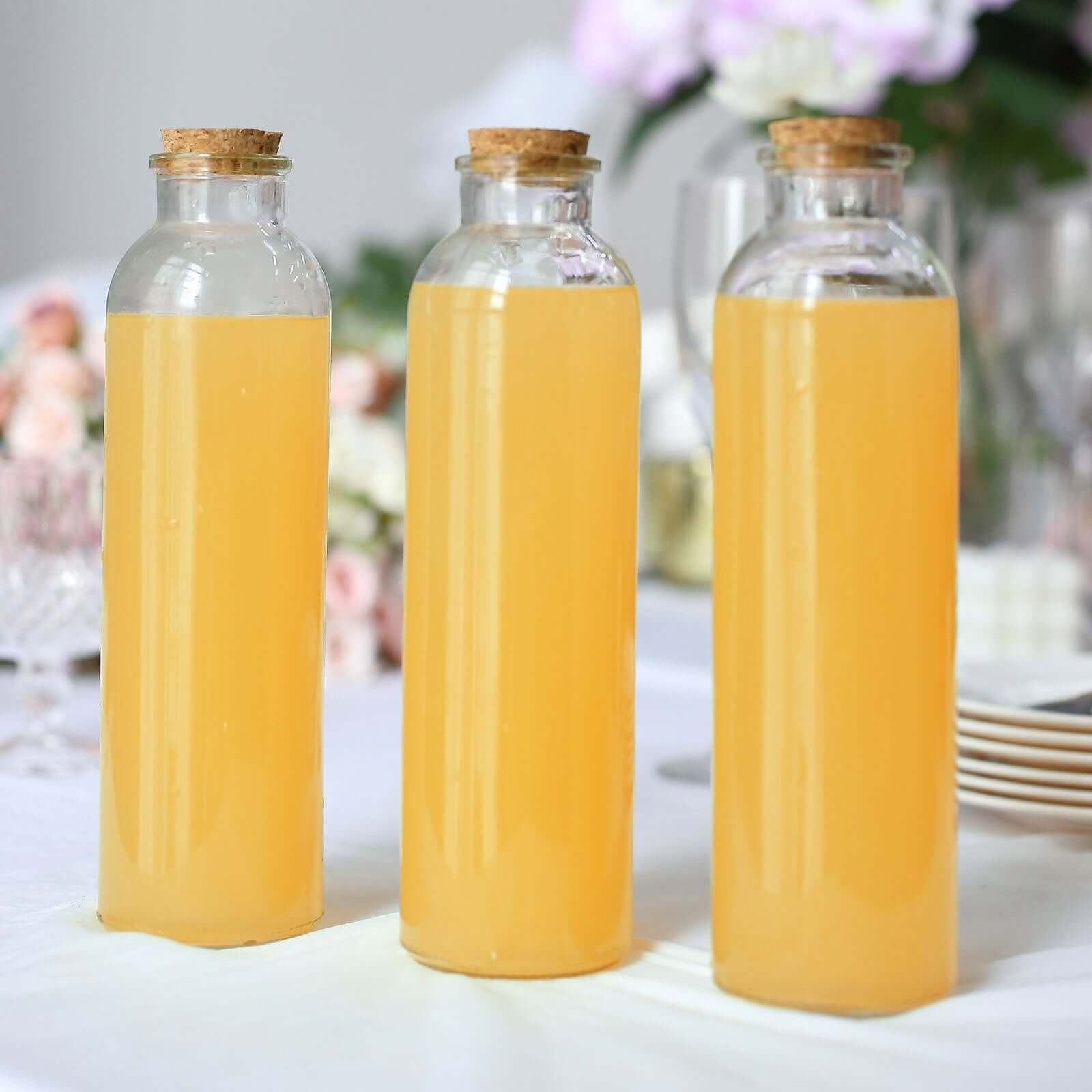 12 - Pack Glass Storage Jars Round Design Clear with Cork Stoppers - Refillable Bottles for Kitchen & Organization 9" 16oz - Bell Racket Store