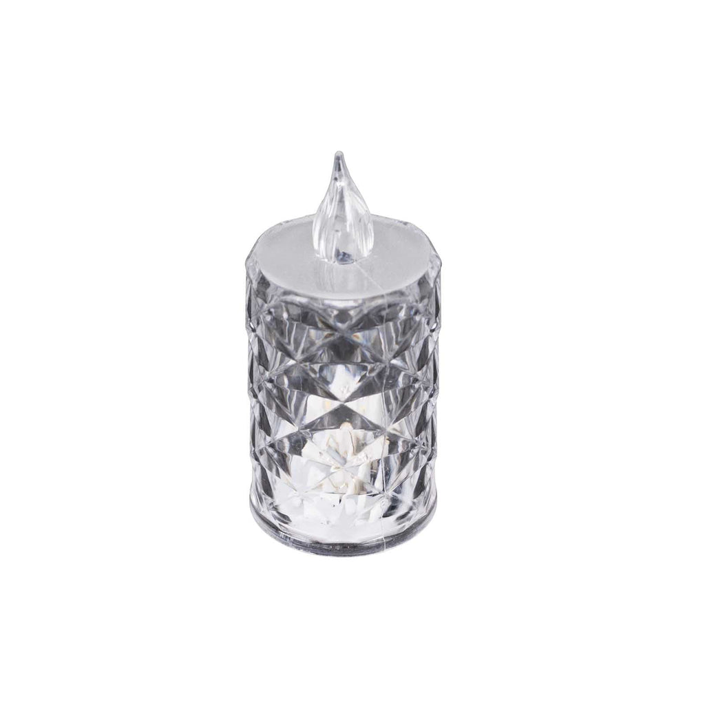 12 - Pack LED Flameless Decorative Lighting Diamond Cut Warm White - Battery Operated Tealight Candles 3" - Bell Racket Store