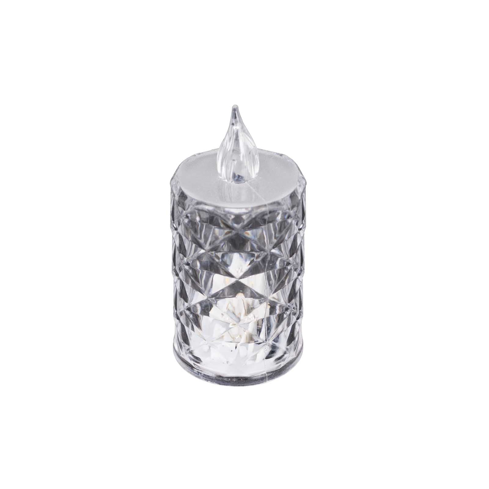 12 - Pack LED Flameless Decorative Lighting Diamond Cut Warm White - Battery Operated Tealight Candles 3" - Bell Racket Store