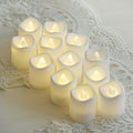 12-Pack LED Tealight Candles Mini Votive White Design - Battery Operated Flameless Lighting