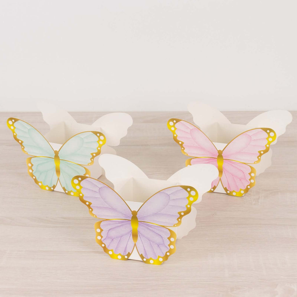 12 Pack Mixed Butterfly Candy Gift Favor Boxes, Paper Flower Boxes Centerpiece Tea Party Supplies - 6"x8" - Bell Racket Store