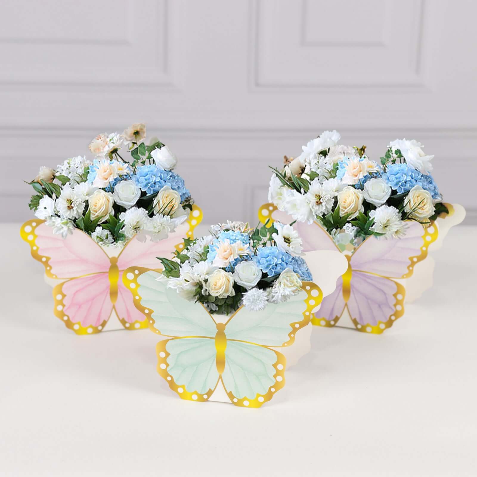 12 Pack Mixed Butterfly Candy Gift Favor Boxes, Paper Flower Boxes Centerpiece Tea Party Supplies - 6"x8" - Bell Racket Store