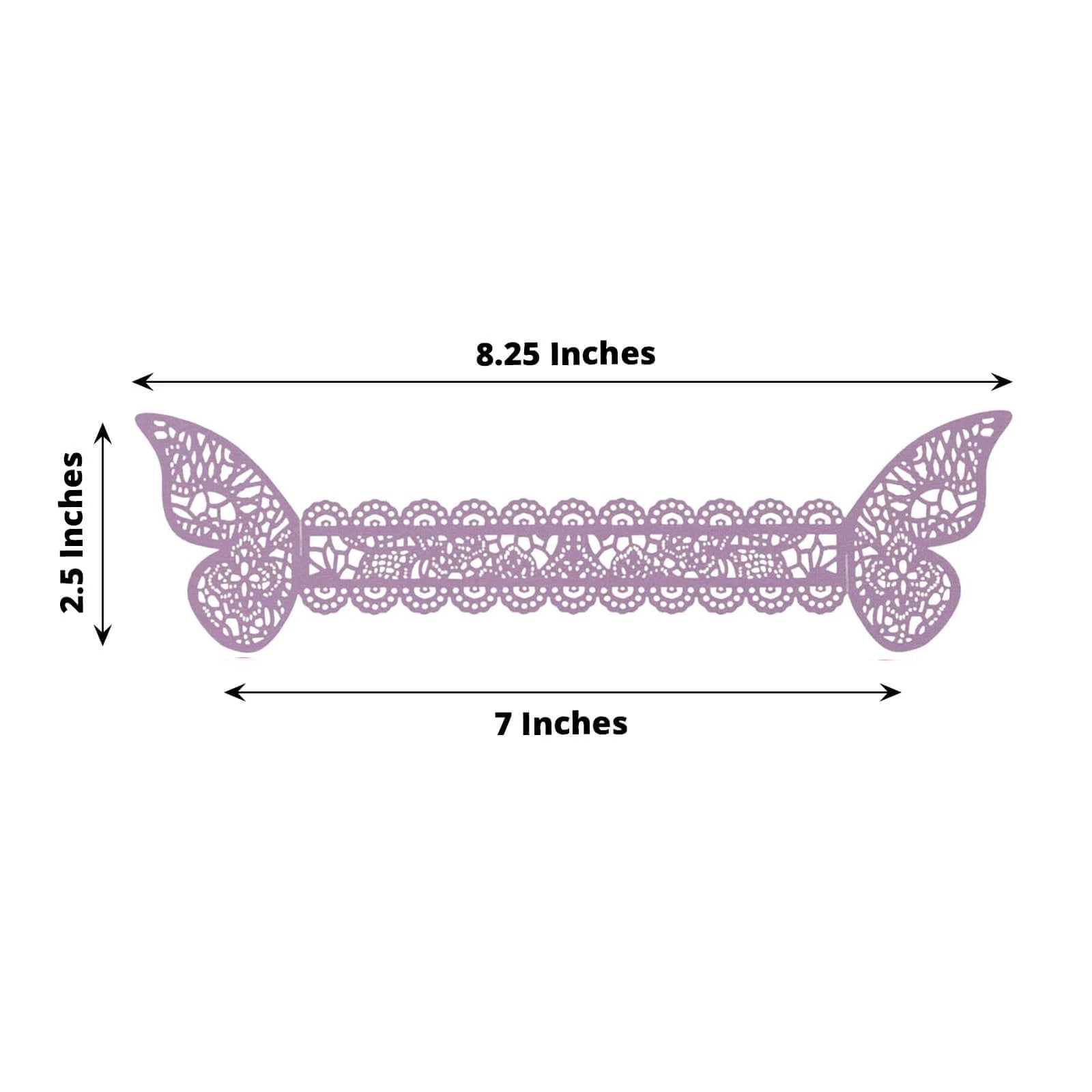 12 - Pack Paper Napkin Rings Laser Cut Butterfly Lavender Shimmery - Decorative Serviette Holders - Bell Racket Store