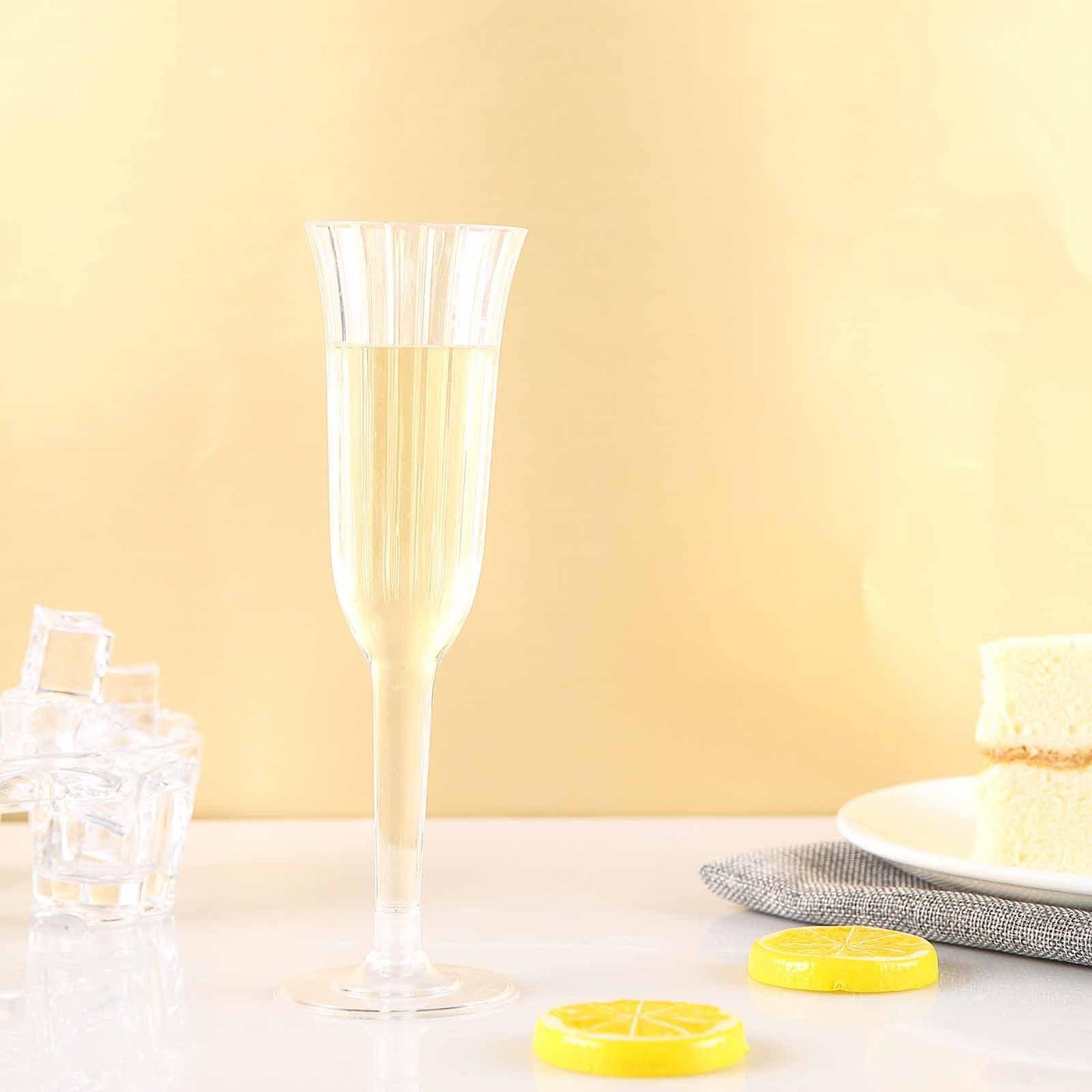 12 - Pack Plastic Champagne Flutes Clear Flared Design - Lightweight Disposable Toasting Glasses 6oz - NestOCart